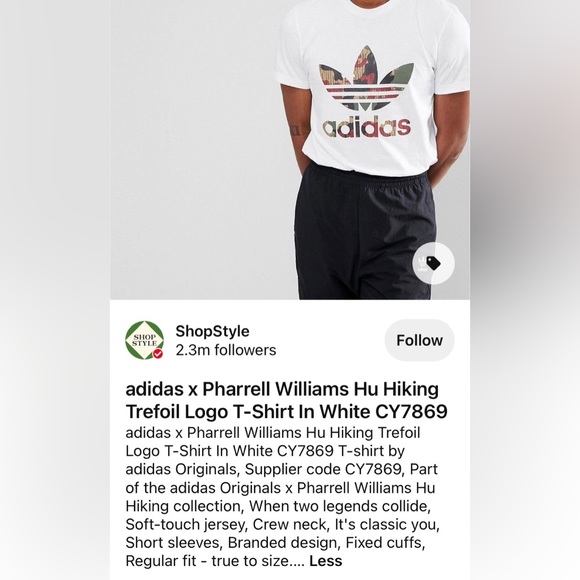 adidas x Pharrell Williams Hu Hiking
Trefoil Logo T-Shirt - Picture 7 of 7